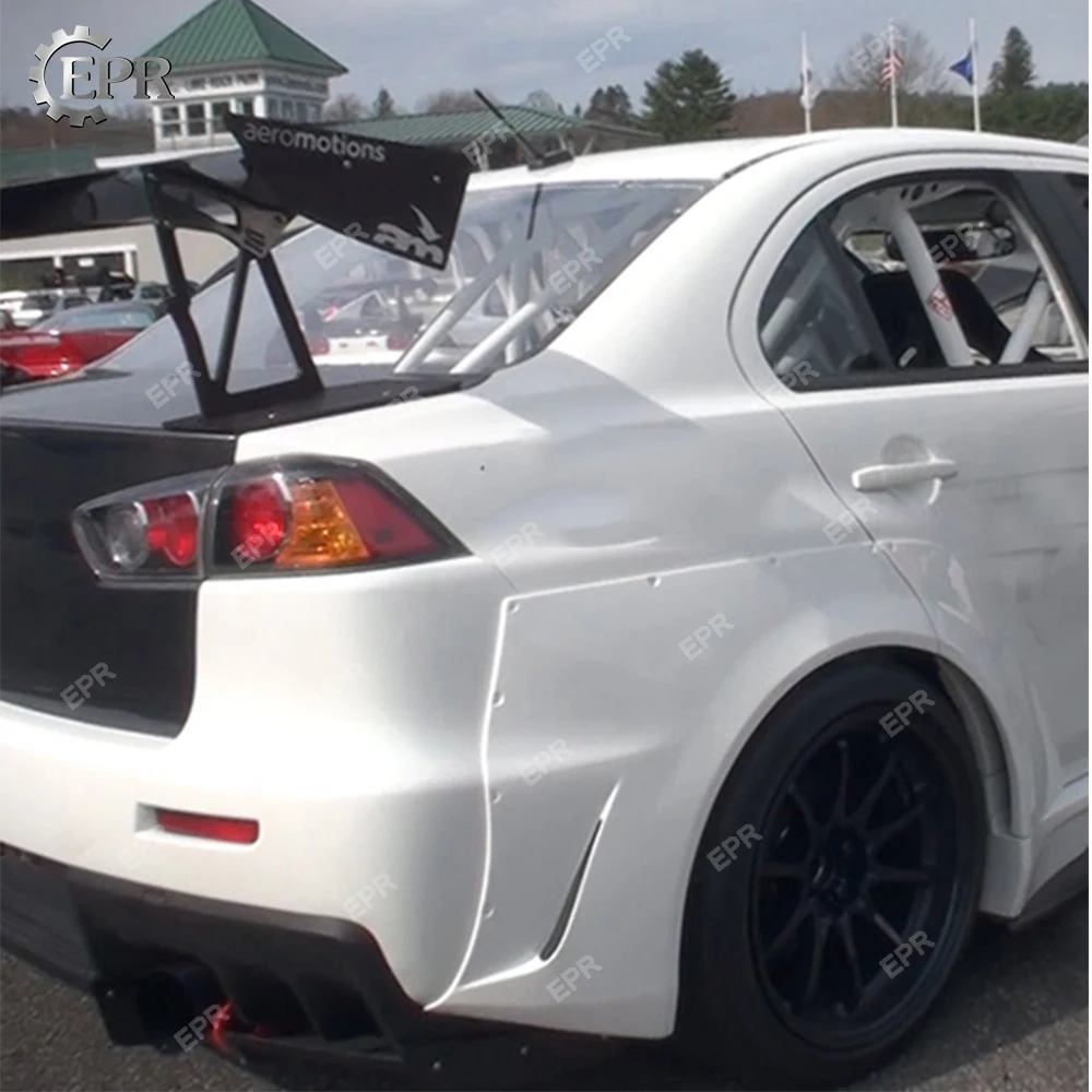 FRP зад отделка крыла для Lancer EVO 10 Варис широкий Ver. Шире Стекло волокна над крылом (6