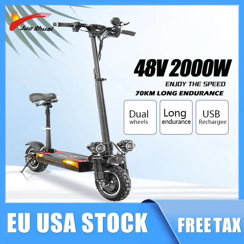 

48V 2000W Electric Scooter Dual Motor EU Stock E Scooter with Seat 70KM/H Folding trotinette Ã©lectrique Adults 70KM Max Distance