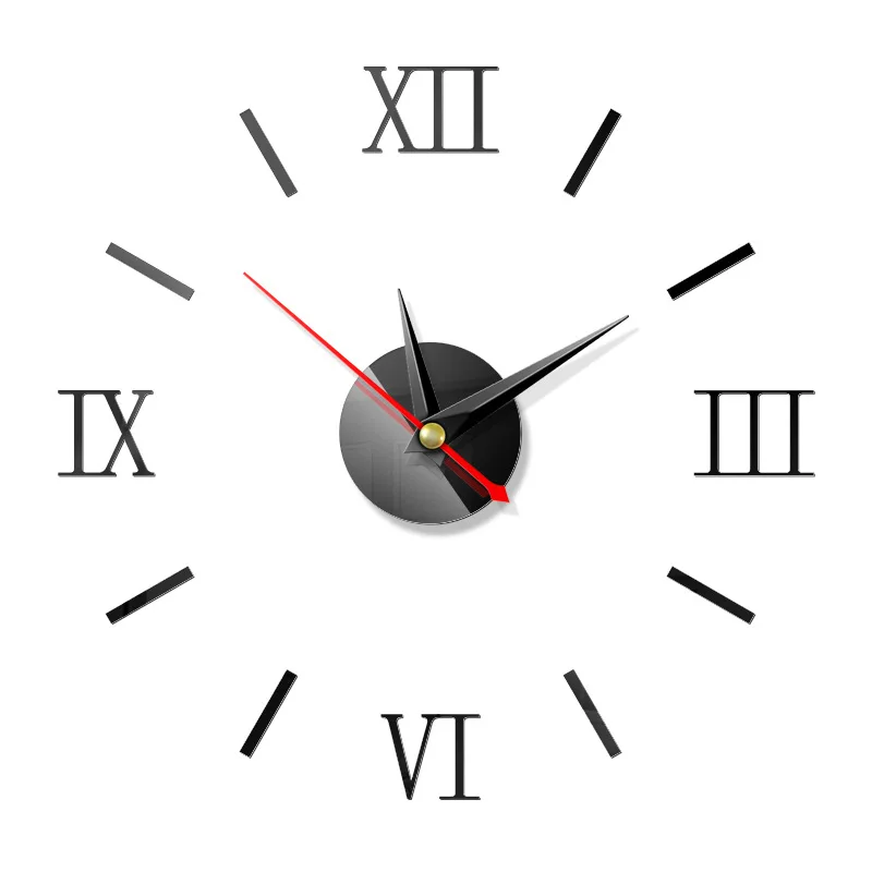 

Modern Design DIY Interior Roman Wall Clock 3D Mirror Wall Stickers Farmhouse Decor Kitchen Vintage High Quality Clock Wall