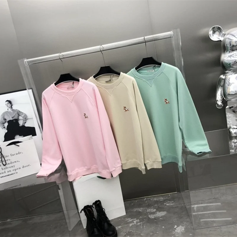 Популярная Корейская простая повседневная женская толстовка худи с лисой