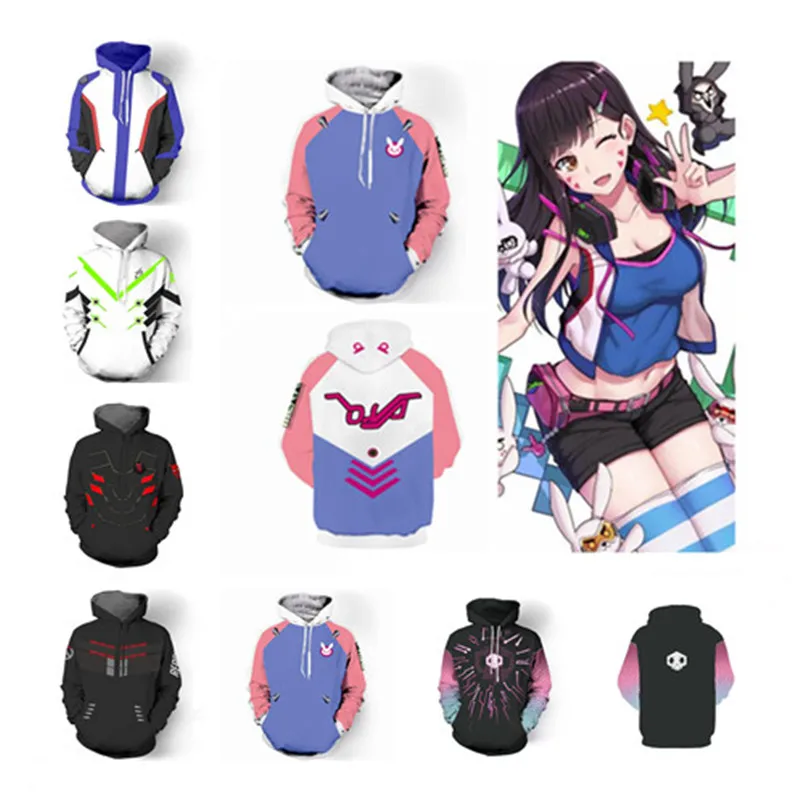 Игра Overwatch Косплей D. Va Shimada Genji герой молния Толстовка для мужчин и женщин игровой костюм-свитер 3D печать Новинка