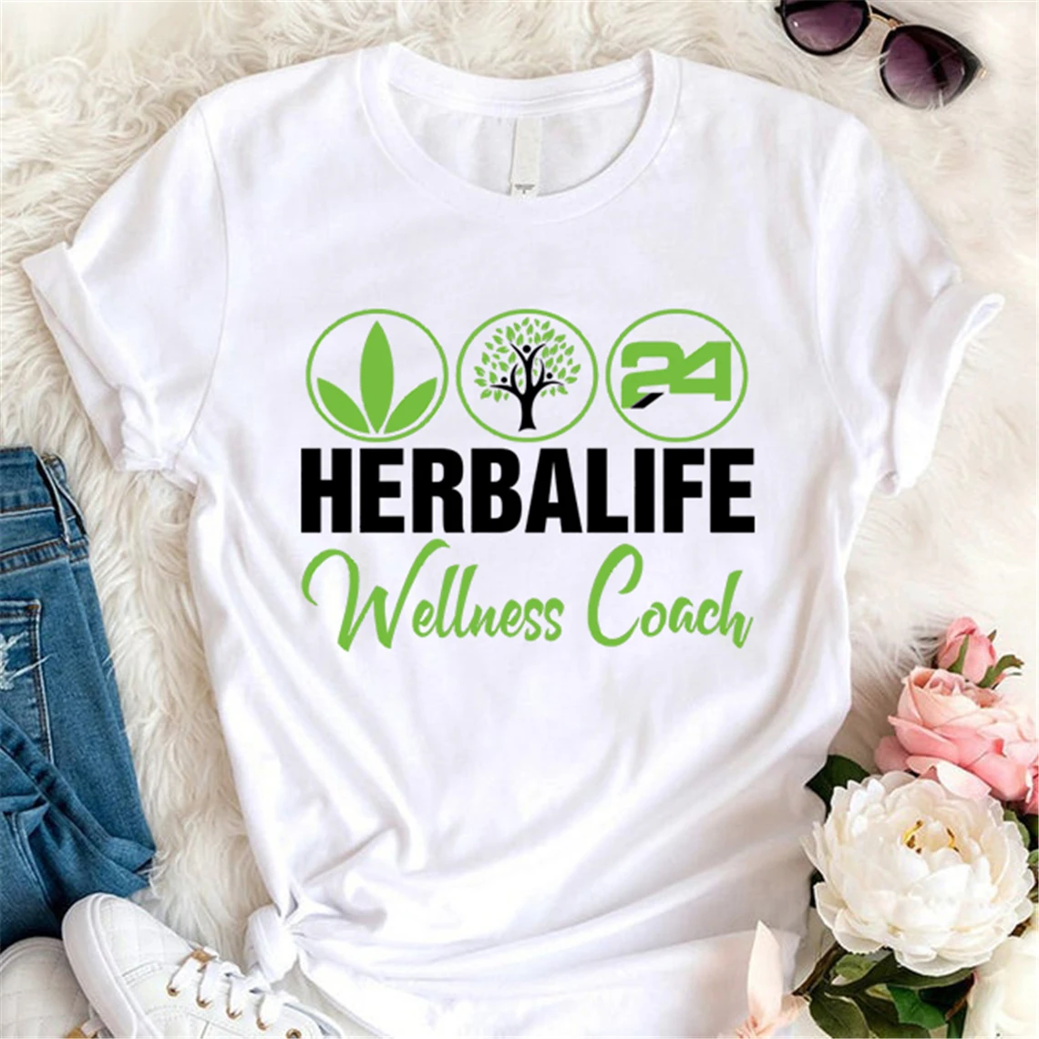Спортивная футболка Herbalife 24 с изображением дерева для здоровья Футболки унисекс