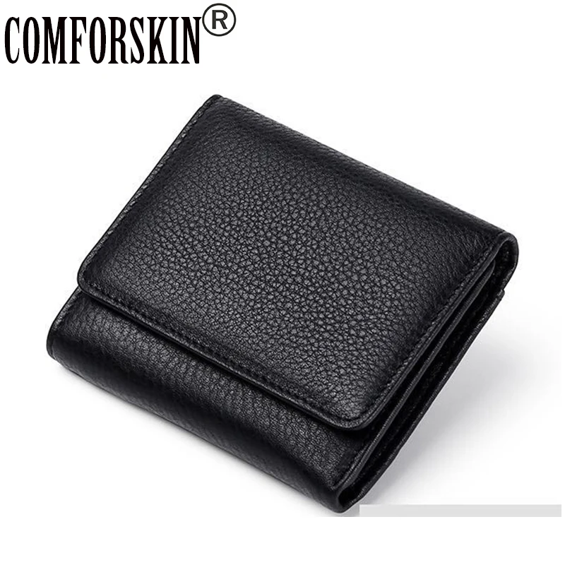 COMFORSKIN Новое поступление Женский кошелек в три сложения роскошный короткий