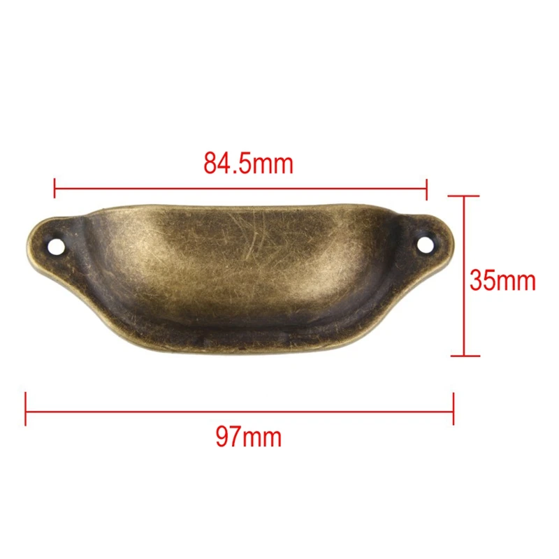 20Pcs Vintage Drawer Door Cabinet Iron Shell Cup Handle Cupboard Knob 9.7cmx3.5cm | Обустройство дома