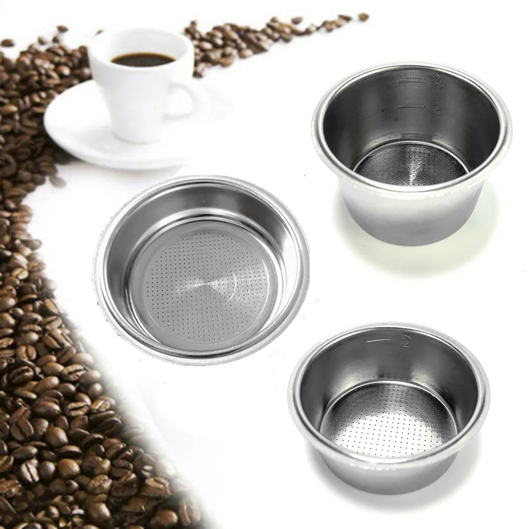 

1/2/4 Cup Coffee Filter 51mm Non Pressurized Portafilter Basket For Filter Stainless Steel Coffee Filter Powder Bowl Coffee Tool