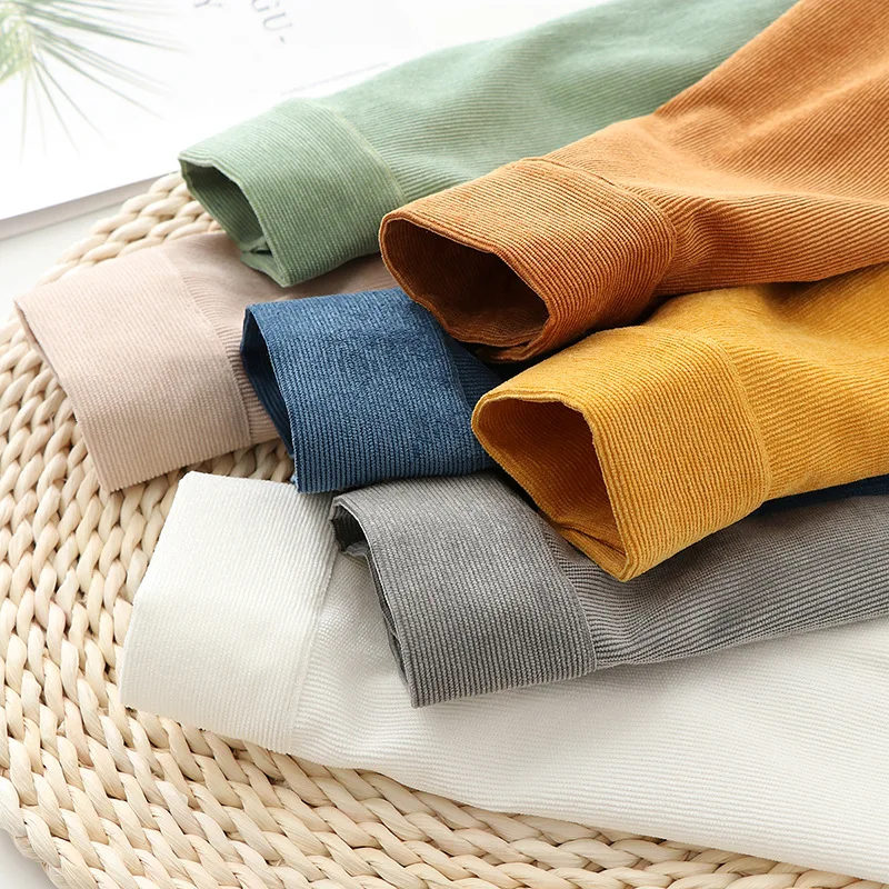 

Corduroy shirts, women tops and blouses long sleeve, spring women's solid loose boyfriend shirt