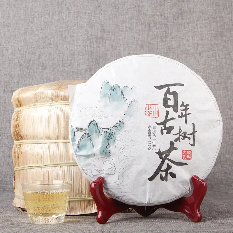 

Китайский необработанный чай Yunnan, Старое дерево, 357 г, традиционный ручной чистый материал пуэр, зеленая еда для здравоохранения, 357 г