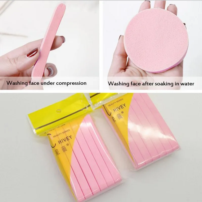 Портативный сжатый очищающий спонж для лица компактный косметический мягкий