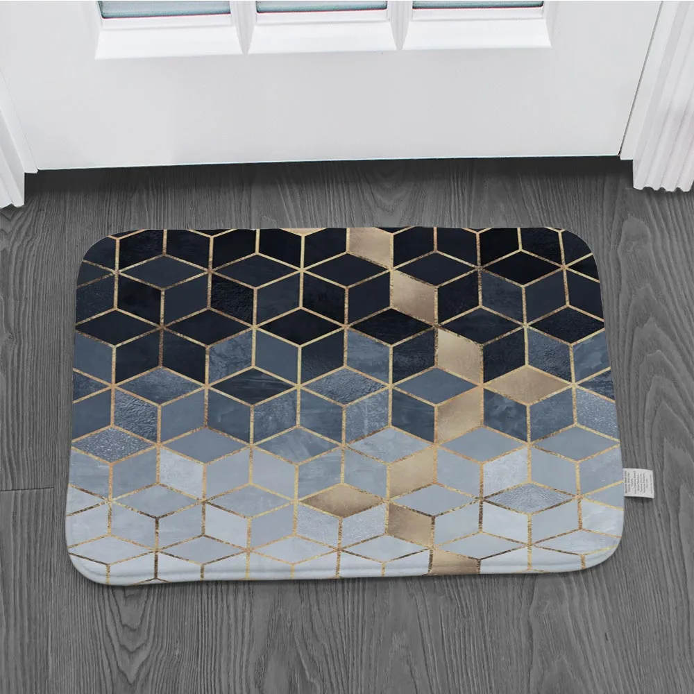 Нескользящий коврик с геометрическим узором 6 размеров дверной напольный для