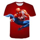 Футболка с 3D-принтом спайдера для девочек и мальчиков, аниме Восхитительный Костюм в стиле Харадзюку, детская одежда, топы с коротким рукавом