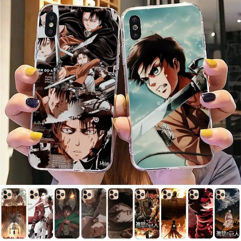 

TOPLBPCS Attack on Titan Mikasa Phone Case for iPhone 8 7 6 6S Plus X 5S SE 2020 XR 11 12 pro XS MAX