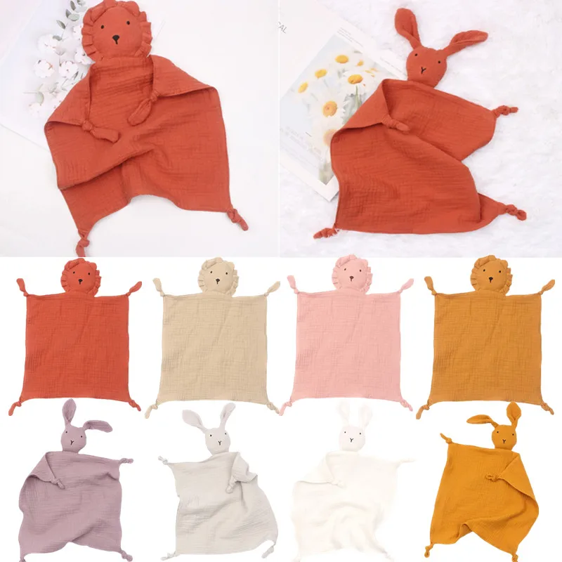 

Cotton Baby Bibs Newborn Soother Appease Towel Cartoon Lion Sleep Dolls Comfort Sleeping Nursing Cuddling Towel Baby Burp Cloths