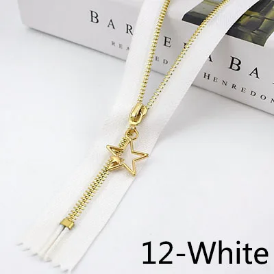 12-White Meetee 10/20 штук 20/30 см 3# металлическая молния с закрытым концом Автоматическая блокировка язычок молнии голова Декор DIY сумка кошелек швейной по индивидуальному заказу аксессуар - Цвет: 12-White