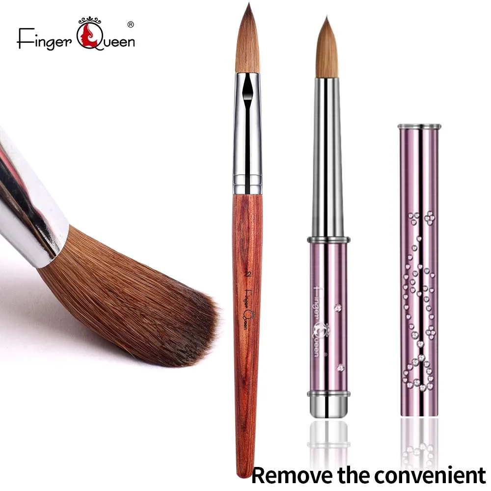 

Кисть kolinsky 100% для акрила, 1 шт., кисти с деревянной ручкой для дизайна ногтей, ручка для резьбы по кристаллу, ручка для рисования УФ-гелем, инст...