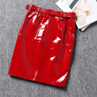 

2018 Autumn and Winter New Sheep Leather Split Skirt