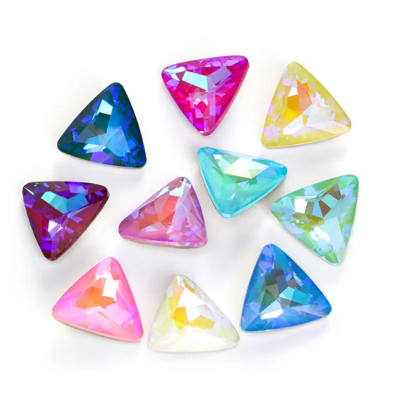 

10Pcs Trilliant 18MM Rhinestone Mocha Fluorescence Shiny Crystal Diy Sticker Gemstone for Garments K9 Glass Strass for Wholesale