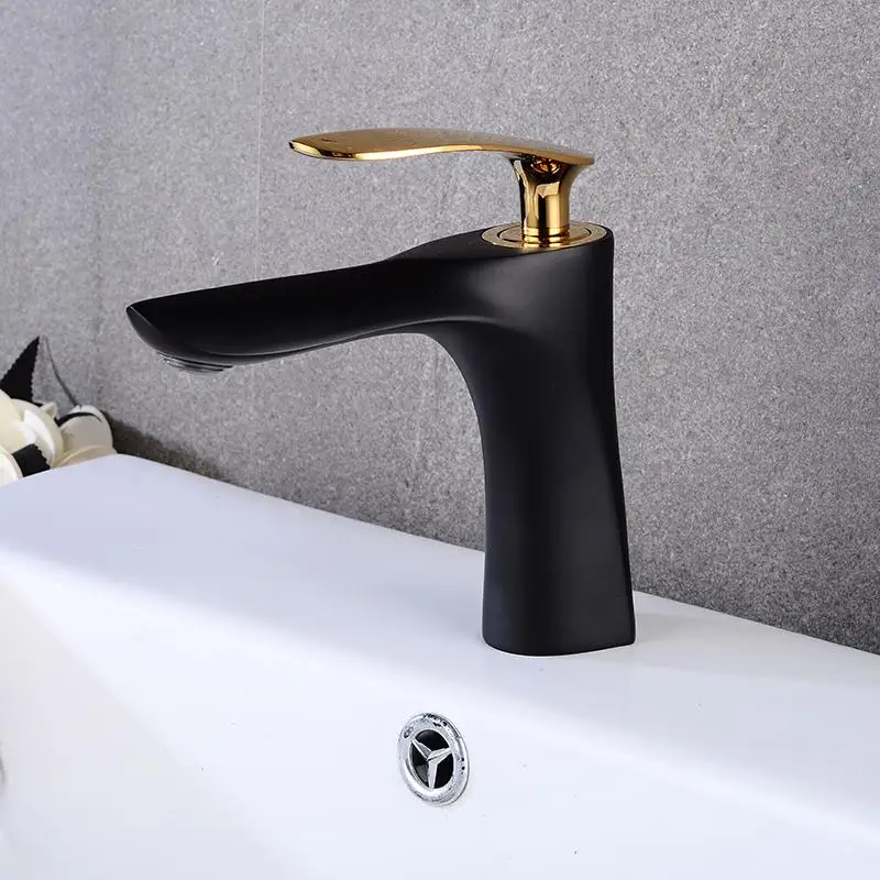 Белый с золотым смеситель для раковины кран ванной комнаты одной ручкой