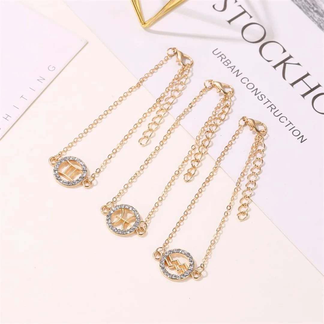 12 Созвездие зодиака браслет для женщин Прекрасный со знаком Овен простой