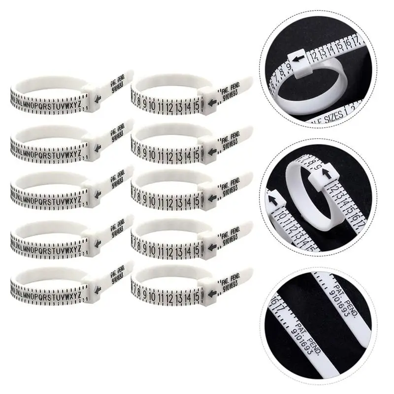 

10pcs Finger Size Gauge Measuring Tool Ring Sizers Measurer Finger Gauge Tool