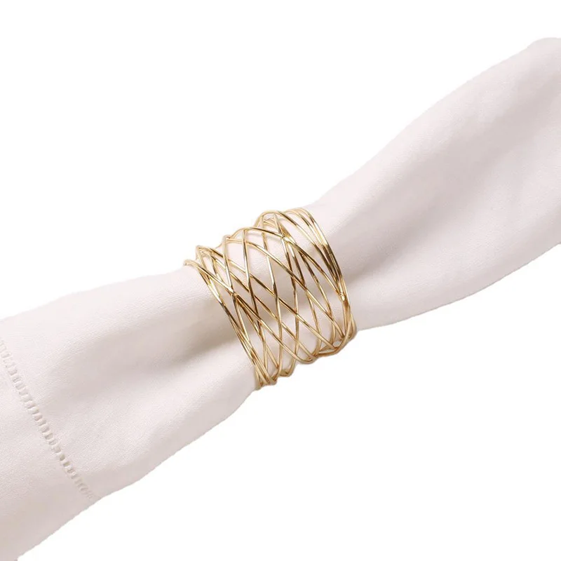 

New Napkin Holder Champagne Diamond Napkin Ring Christmas Wedding Party Dinner Decor 1PCS