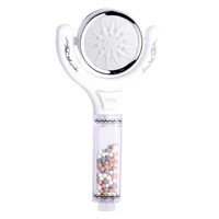 new arrival skin health high pressure two sides filter 360 degrees rotatable mineral stone shower head with button
