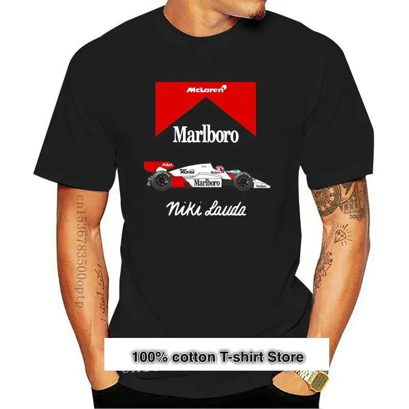 

Camiseta negra de Mp4-2 Mclaren de Niki Lauda, talla M-3Xl, informal, de verano
