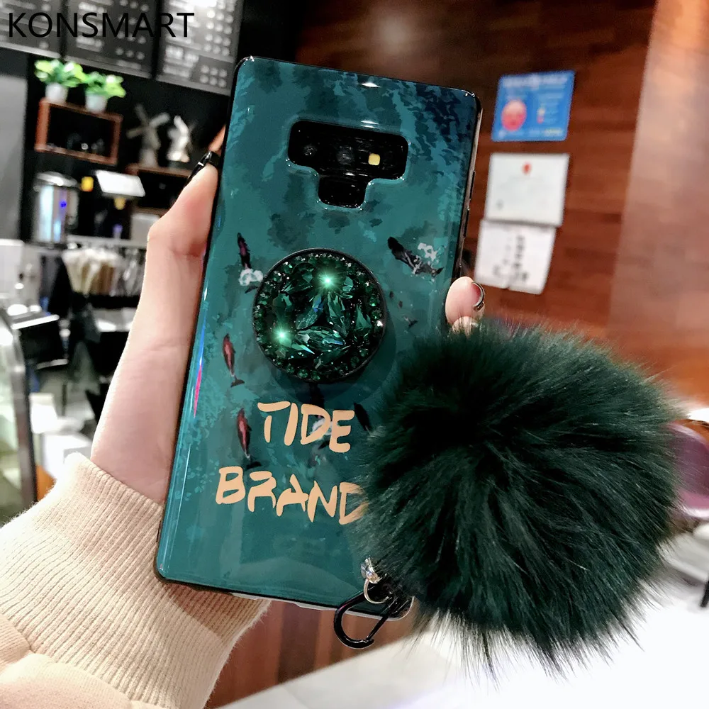 Новинка чехол для Samsung Galaxy Note 8 9 10 Pro Изумрудный живые обои ремешок задняя крышка S7