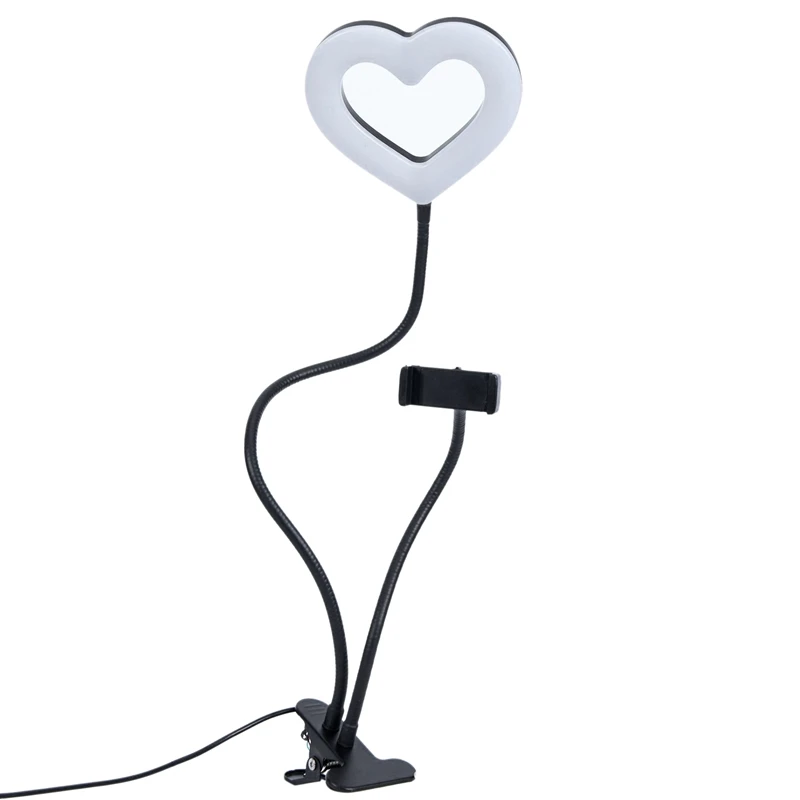 

RGB LED Ring Light 2-In-1 Heart-Shaped Ring Light With Bracket Is For Beauty Makeup Selfie Live Broadcast