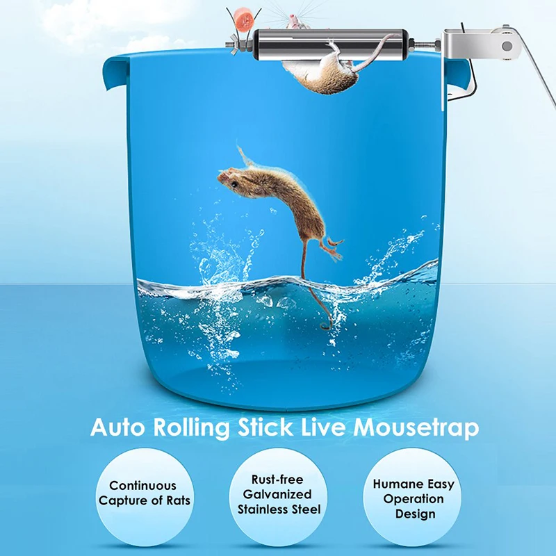 

Stainless Steel Rolling Stick Rat Catcher Household Stainless Steel Roller Mouse Catcher For Home ALI88