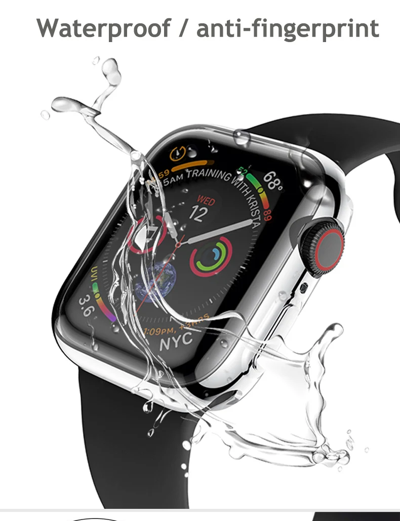 Защитный чехол для Apple Watch 38 мм, 42 мм, 40 мм 44 мягкий прозрачный TPU/Алюминий корпус из сплава для наручных часов Iwatch серии 5 4 3 2 1 Аксессуары