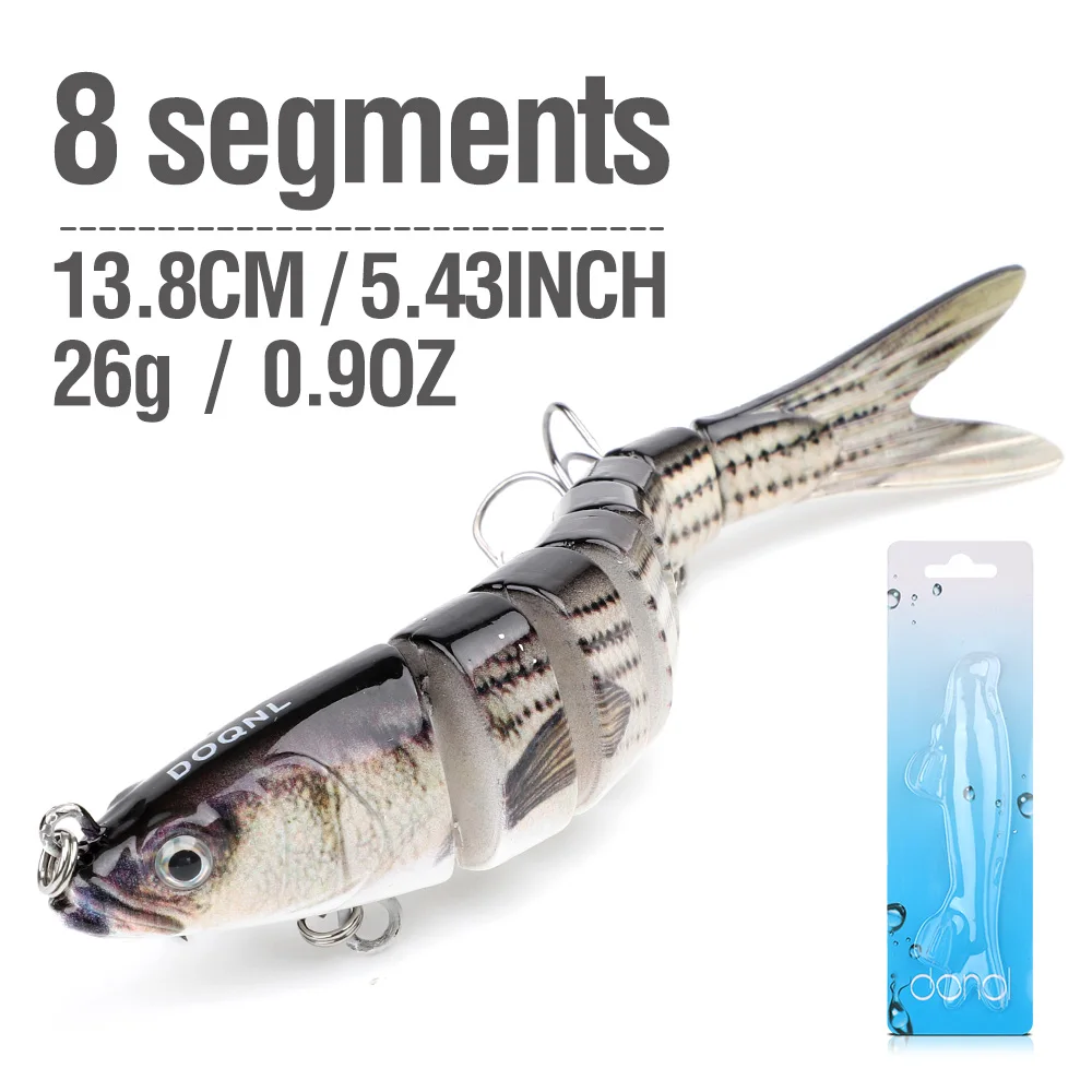 DONQL 8 Segment Crank Fishing Lure 13.8cm ArtificialSinking Wobblers Crankbait Plastic Hard Swimbait Bass Trout Fishing Lures - Цвет: 4087