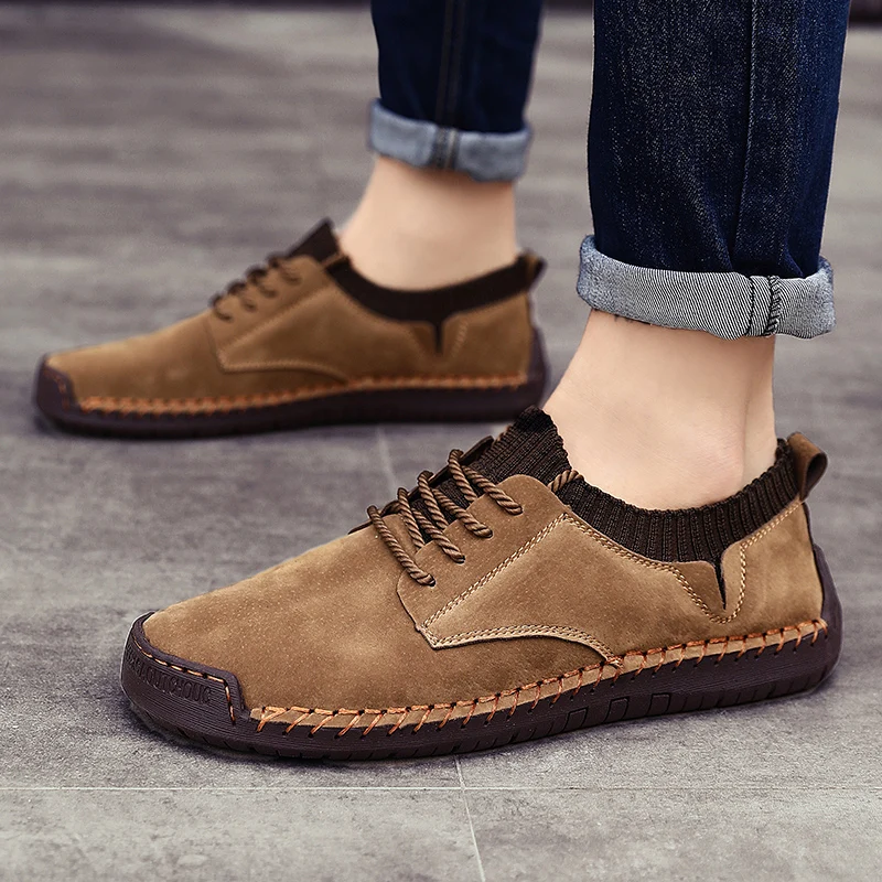 Модные Повседневные кроссовки Мужская обувь Мужские лоферы из натуральной кожи