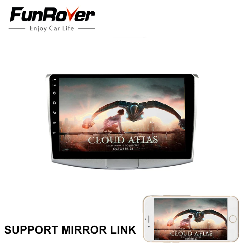 Funrover 2.5D + IPS автомобильный радиоприемник мультимедийный dvd плеер Android 9 0 навигация