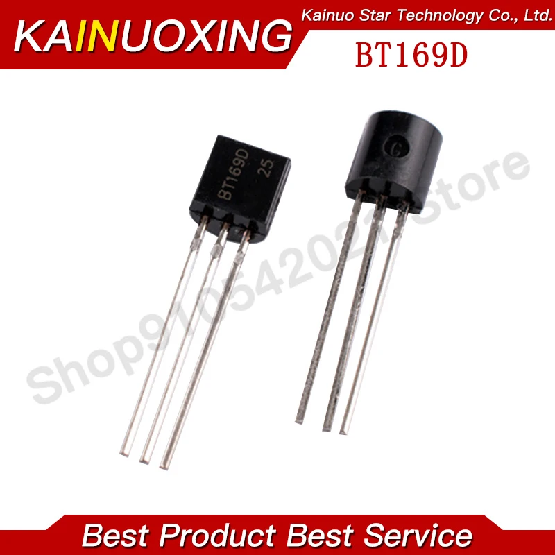 50 шт. BT169D BT169 TO 92 симисторов контрольный тиристорный SCR 400V 9A 3 контактный SPT новый