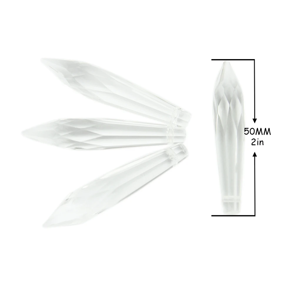 10 шт. 50 мм прозрачная призма двусторонняя сосулька капельная подвеска Подвесная