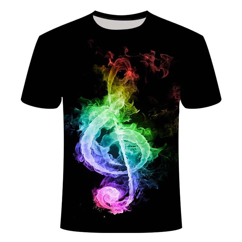 

2021 fun psychedelic print 3DT shirt men's fashion short-sleeved men's streetwear hot sale