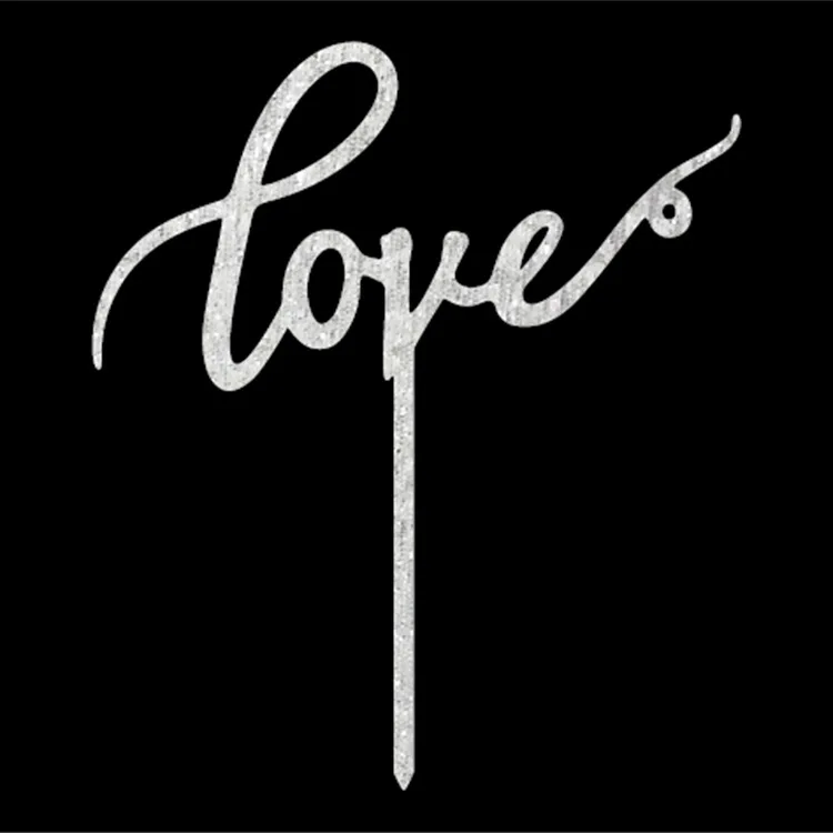 

Acrylic Love Wedding Decoration Cake Flags Topper Gold Silver Black White For Engagement Anniversary Party Cake Baking Decor New