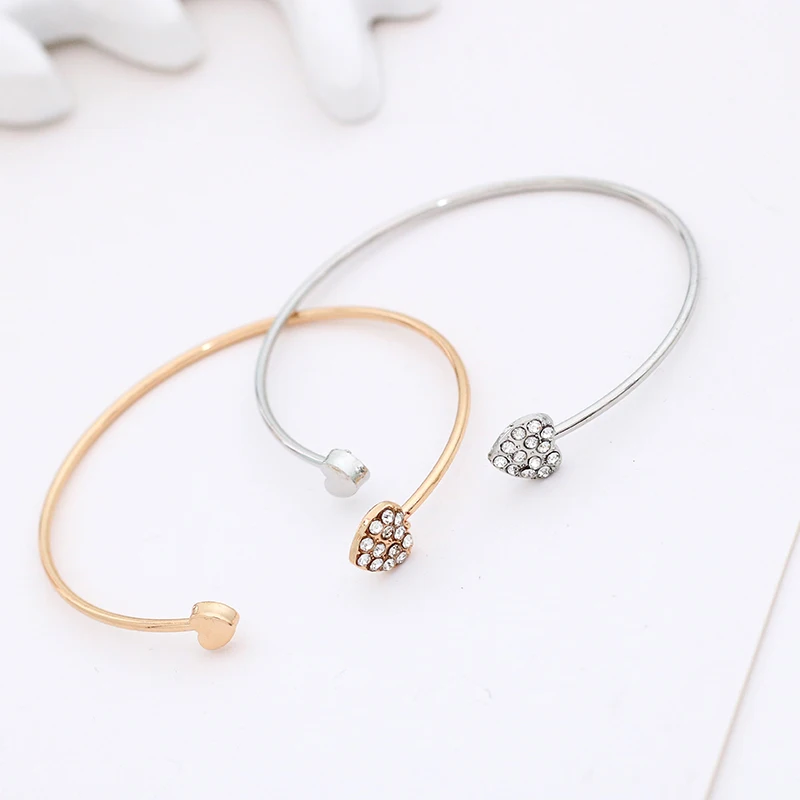 Женский Регулируемый браслет с двойным сердечком и бантом ювелирный подарок