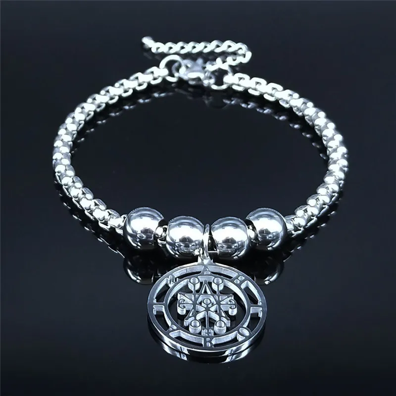 

Astaroth Sigil Goetia Stainless Steel Solomon Demon Seal Satan Sigil satanique patch PIN bracelet charm Jewelry pulsera B3545S03