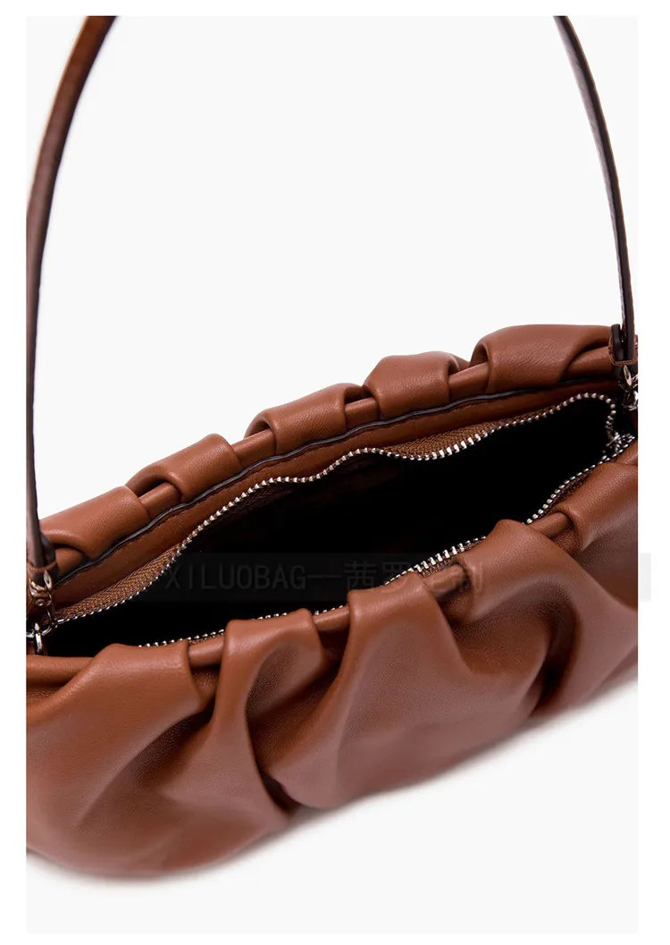 

Fashion Folds Armpit Bag Women Shoulder Bag Brands Designer Handbag Small Baguette Dumpling Bags for Women 2021 Purses Tote Ins