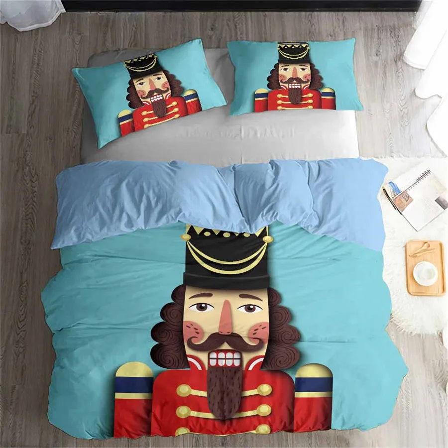 HELENGILI 3D Постельное белье Щелкунчик печати пододеяльник набор Bedcloth с Наволочка на