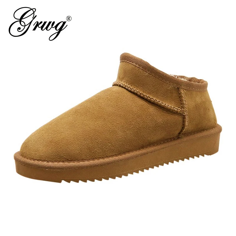 Женские зимние ботинки с натуральным овечьим мехом GRWG 100% женские Теплые