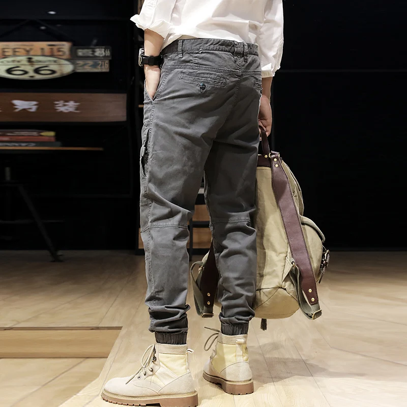 

Fashion Designer Men Jeans Casual Spliced Overalls Cotton Cargo Pants Outdoor Training Trousers Streetwear Hip Hop Joggers