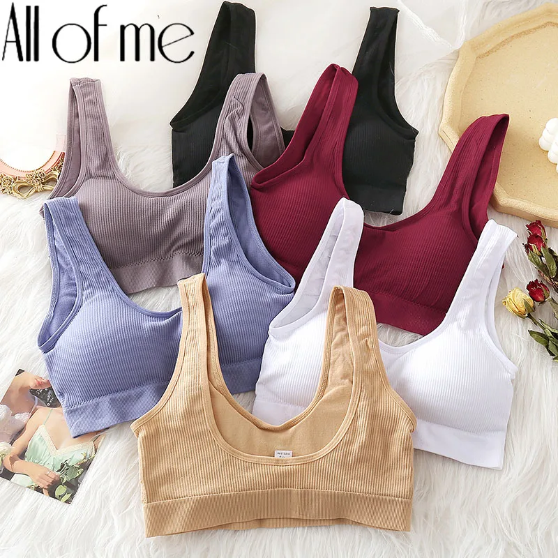 

Women Tops Fashion Tank Crop Tops Camisole Padded Female Push Up Bralette Cami Girls Lounge Solid Color Wirefree Top Streetwear