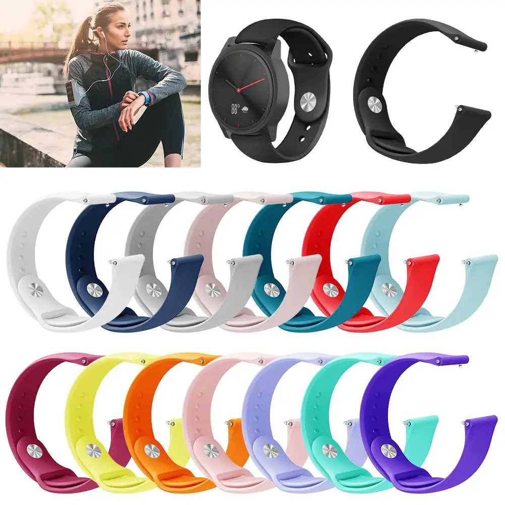 Мягкий силиконовый Спортивный Классический ремешок для наручных часов Garmin Vivomove HR Vivoactive 3 Аксессуары для умных часов