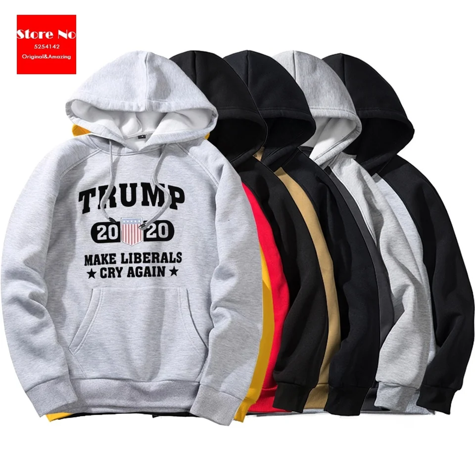 Толстовка с капюшоном изображением Трампа 2020 Make Liberals Cry Again Классный джемпер