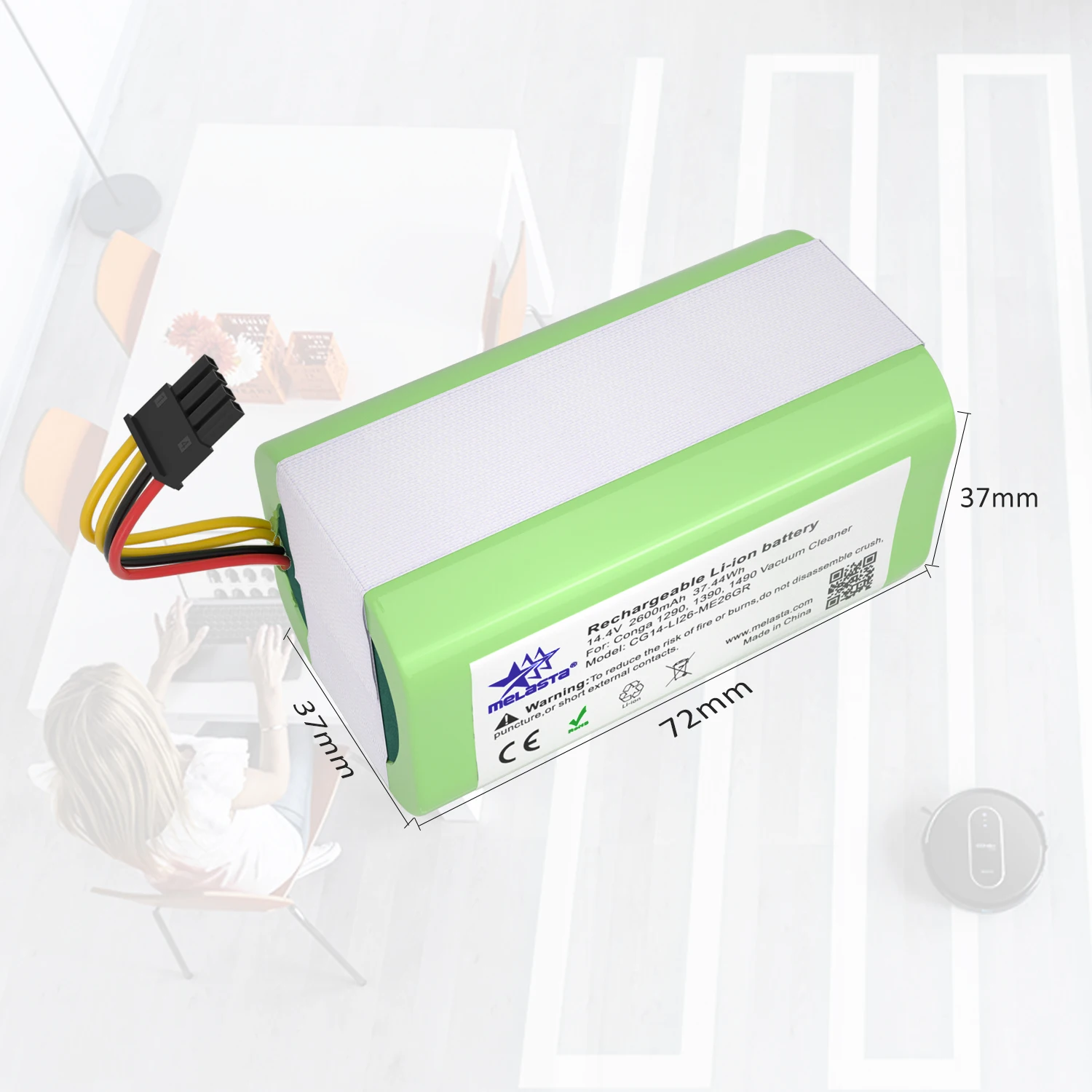 Melasta 14 4 V 2600nAh литий-ионный аккумулятор для Cecotec Conga 1290 1390 1490 1590 пылесос Genio deluxe 370