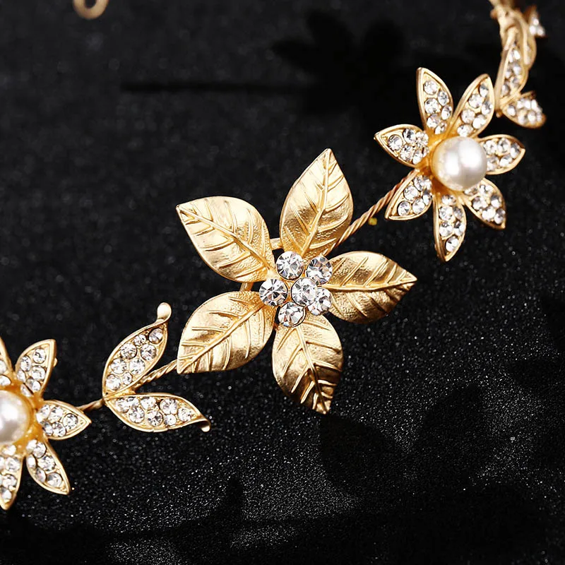 FORSEVEN женская простая повязка на голову с цветами и листьями ободок для волос Noiva