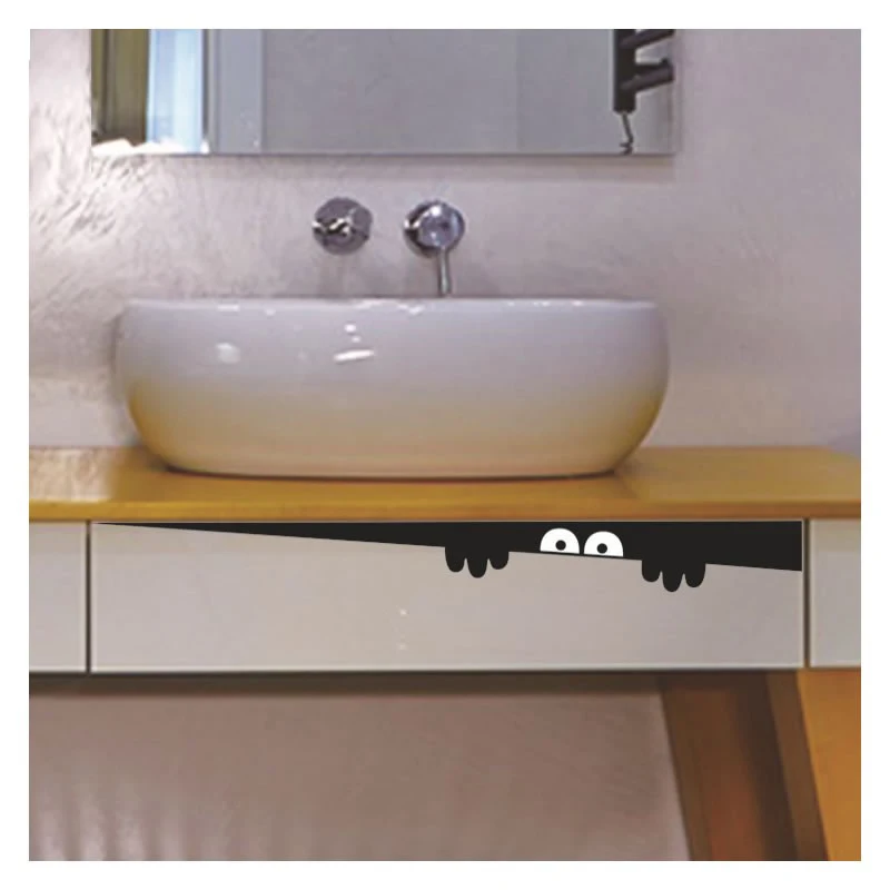 Забавные наклейки для унитаза настенные с открытым монстром водонепроницаемые