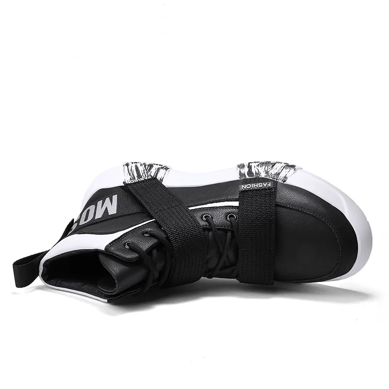 Осенние кожаные мужские кроссовки на толстой подошве повседневная мужская обувь